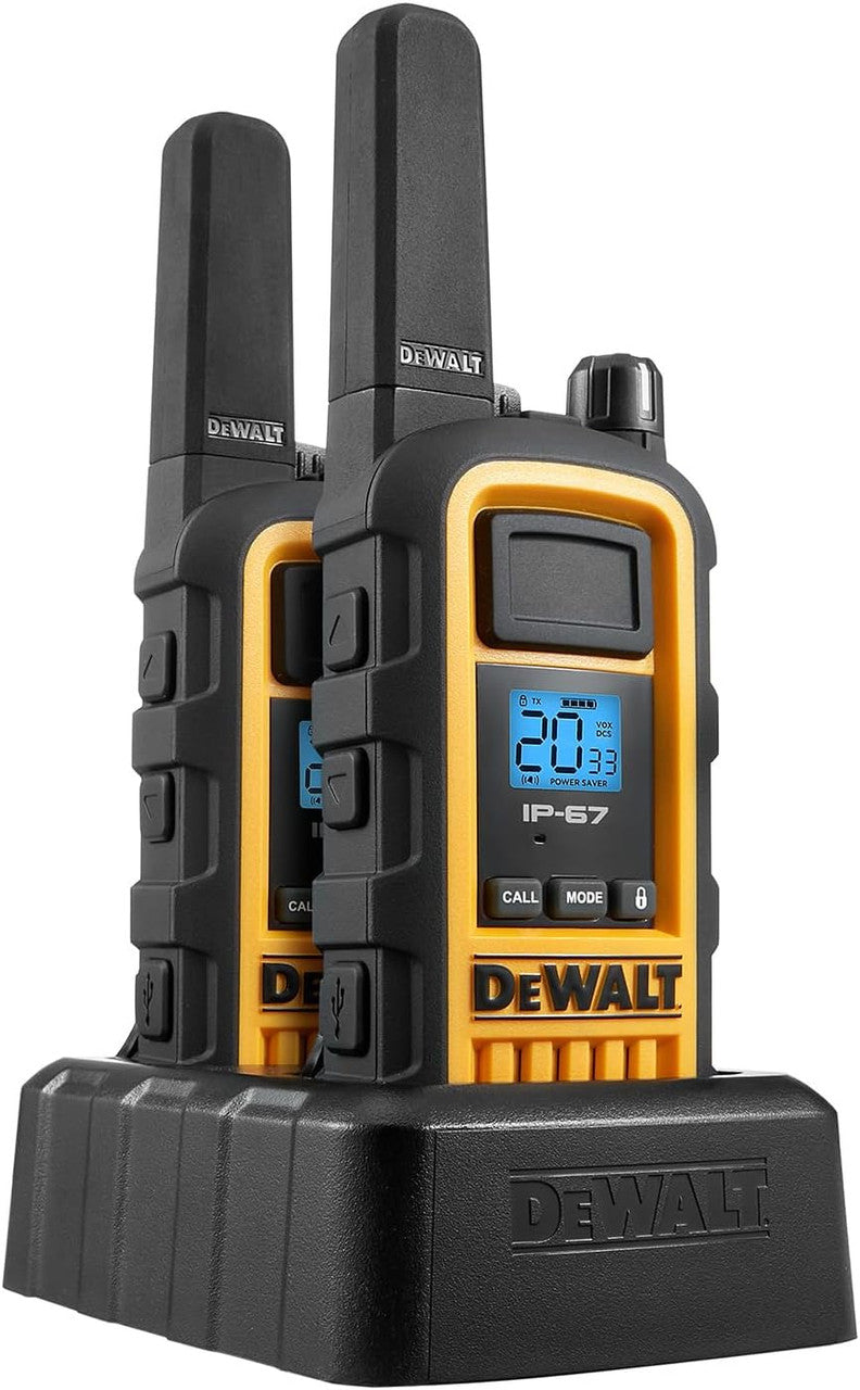 DEWALT DXFRS800 Heavy-Duty 2-Watt Walkie Talkies (2-Pack)