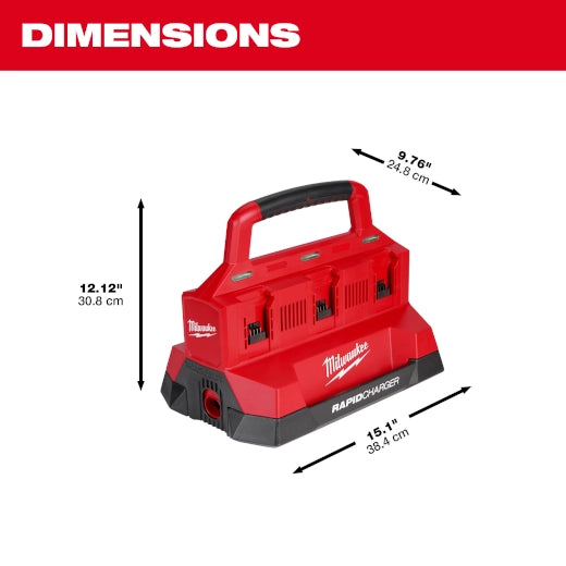 Milwaukee M18 Six Bay Rapid Charger w/ PACKOUT Compatibility 48-59-1809
