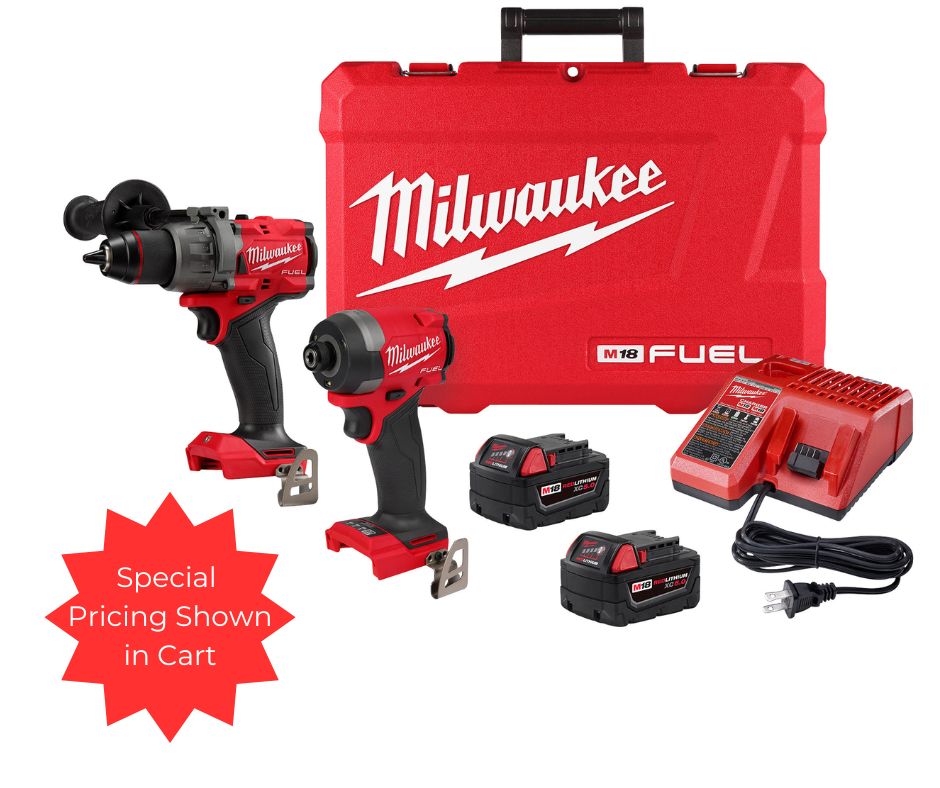 Milwaukee 3697-22 M18 FUEL 2-Tool Combo, 2 Batteries, Charger (Open Box)