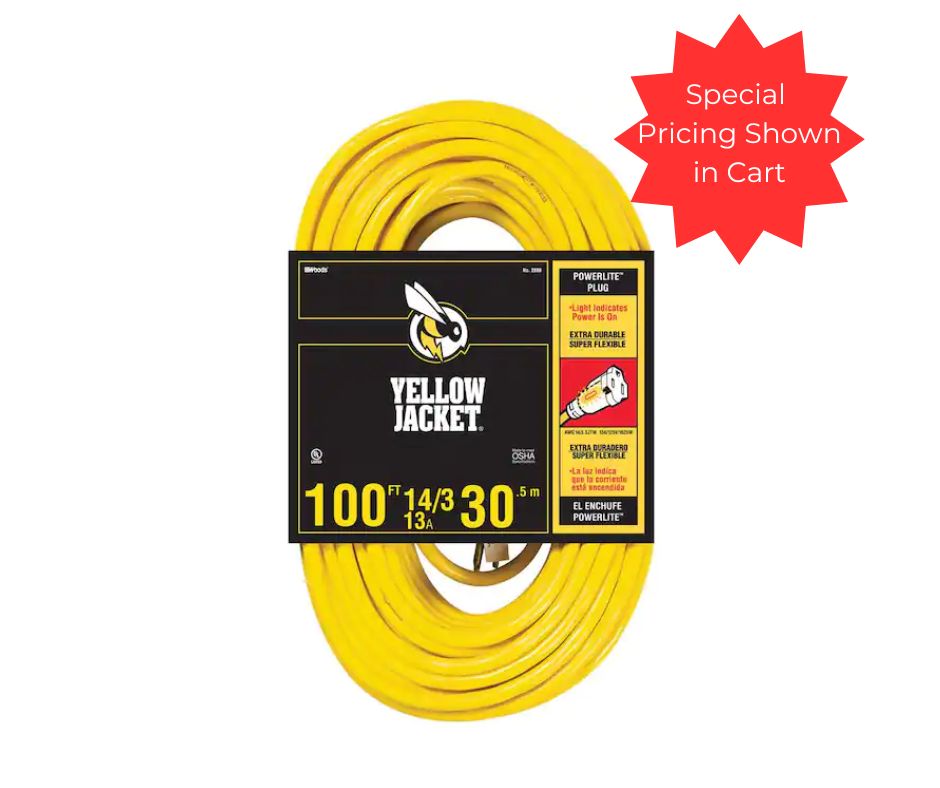 Yellow Jacket 14/3 Extra Durable 100 ft Extension Cord (Open Box)