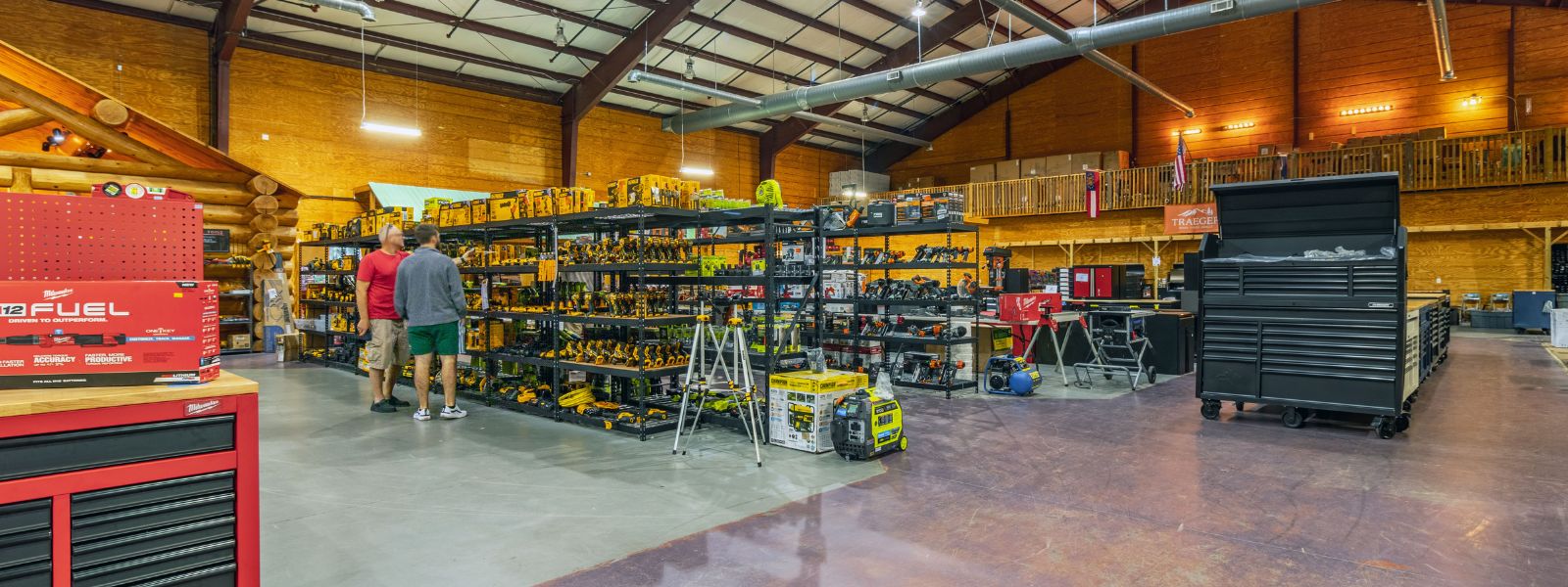 Shoppers inside the Extra Mile Tools store in Dawsonville, GA.
